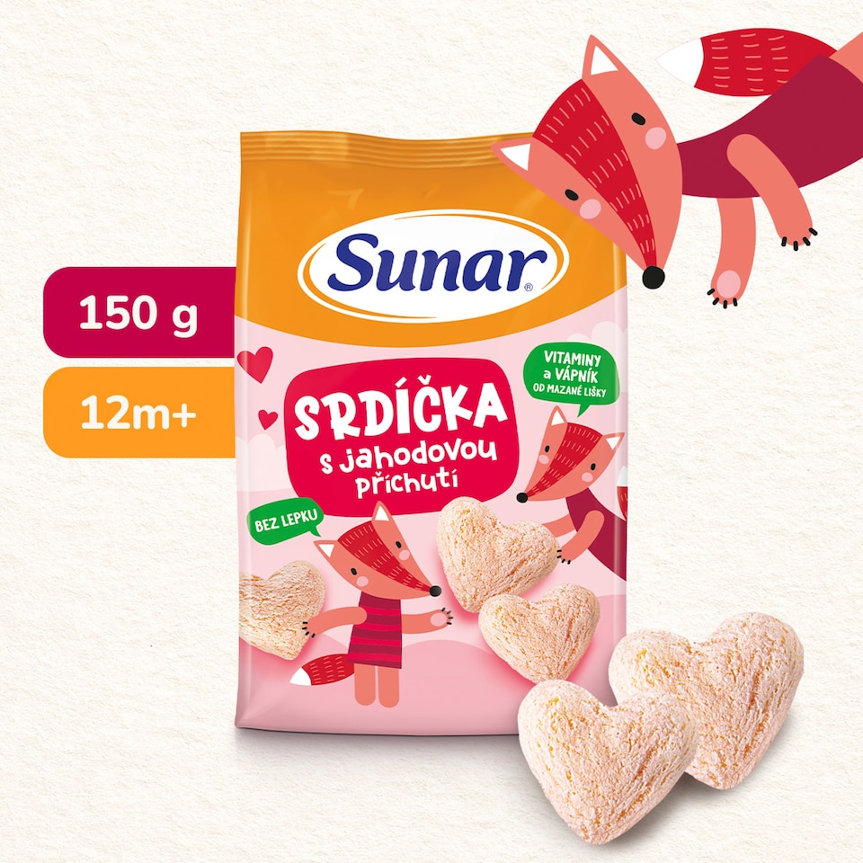 Obrázek 1 pro produkt Sunar Srdíčka s jahodovou příchutí 50g