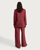 image 3 of The F&F Edit Double Pleated Wide Leg Trousers with Linen in Burgundy