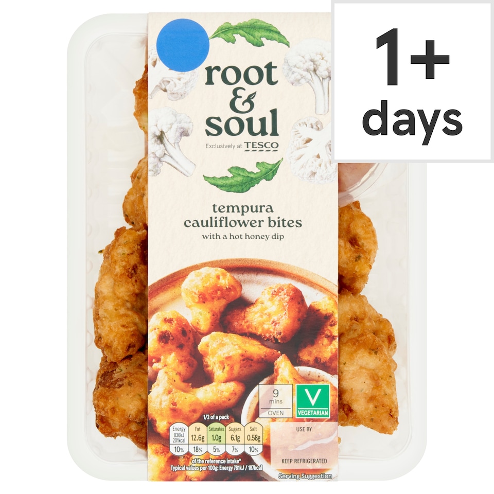 Root and Soul Tempura Cauliflower Bites with a Hot Honey Dip 230g