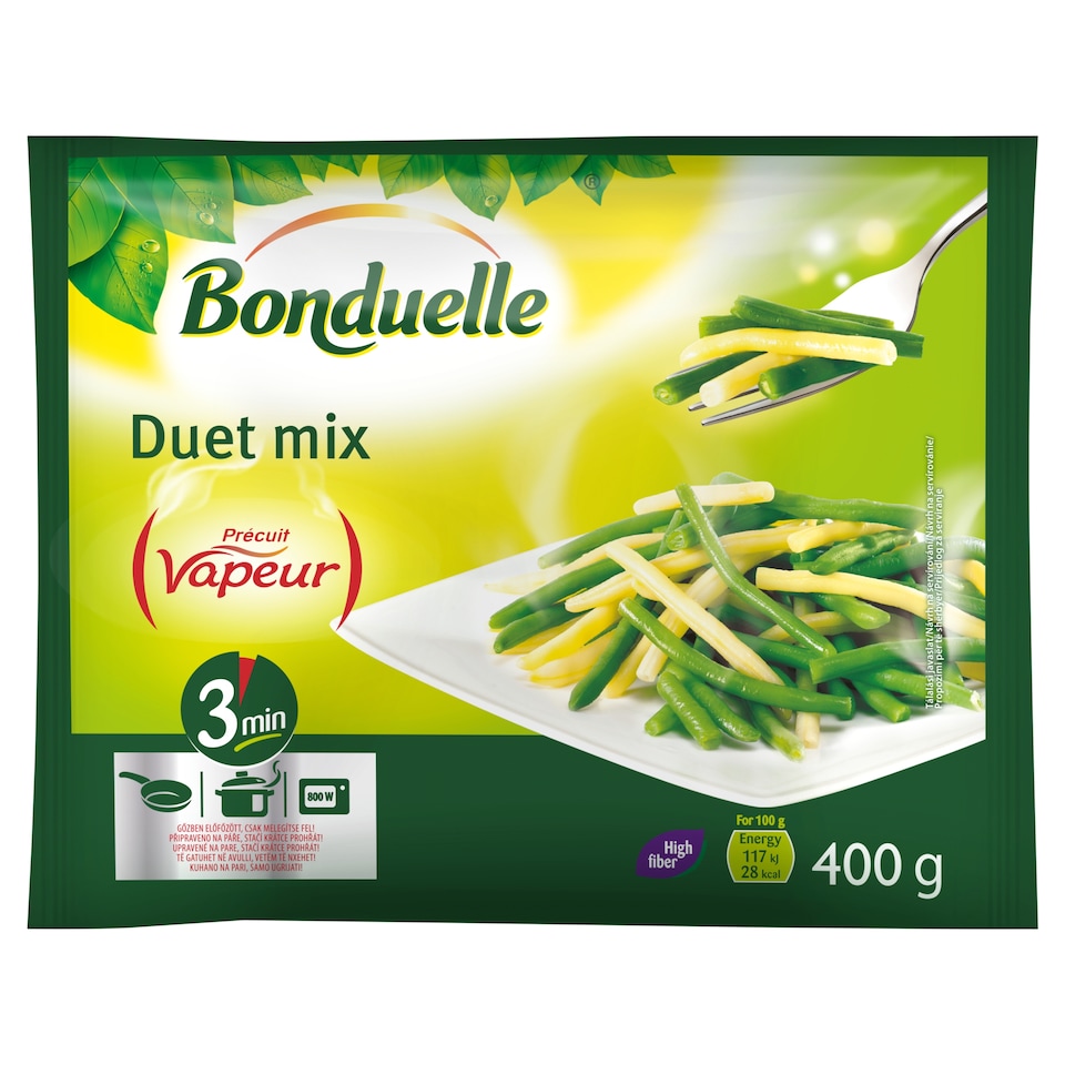 Bonduelle Vapeur Zmes žltých a zelených fazuľových luskov 400 g