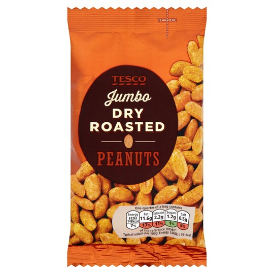 Tesco Jumbo Dry Roasted Peanuts 100G Tesco Groceries