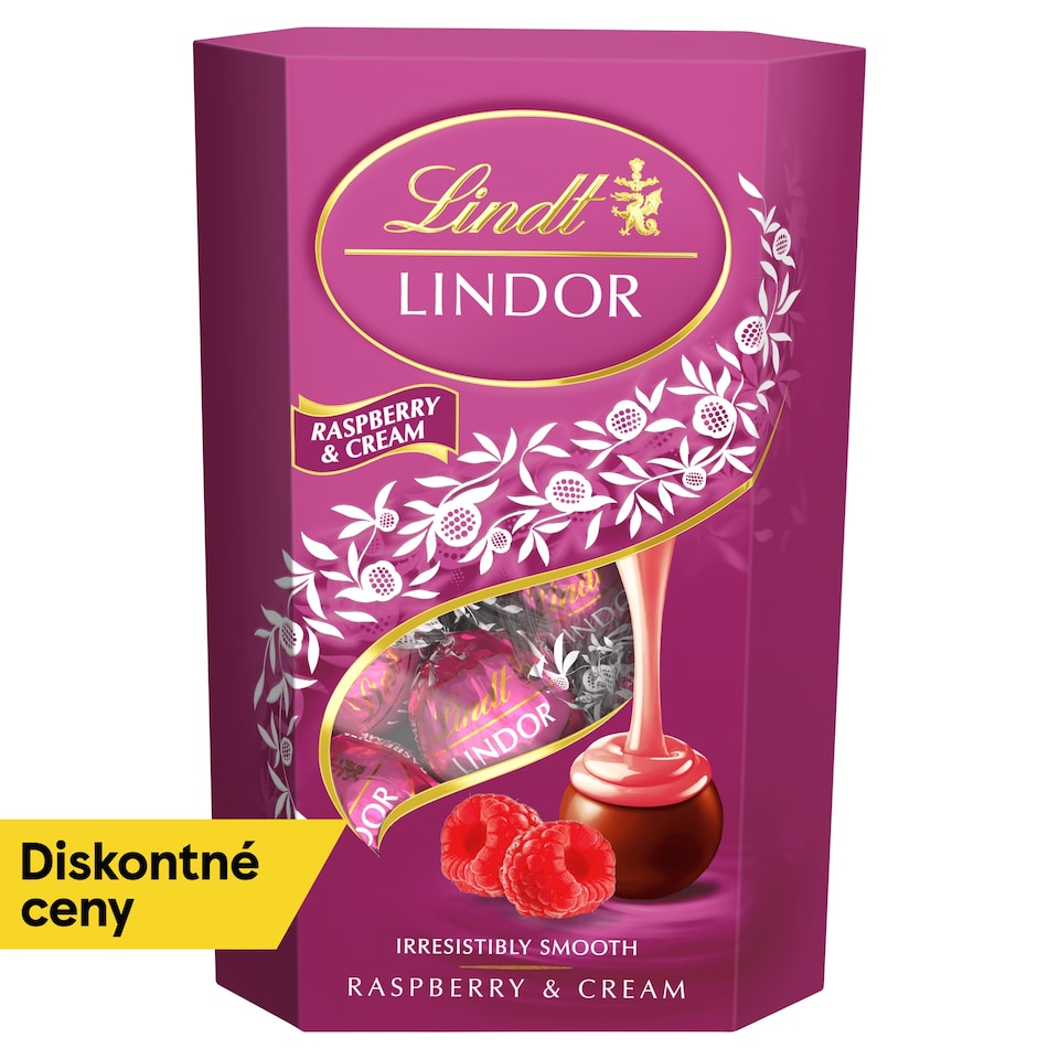 Lindt Lindor Milk Chocolate Candies with Soft Raspberry-Cream Filling 200 g