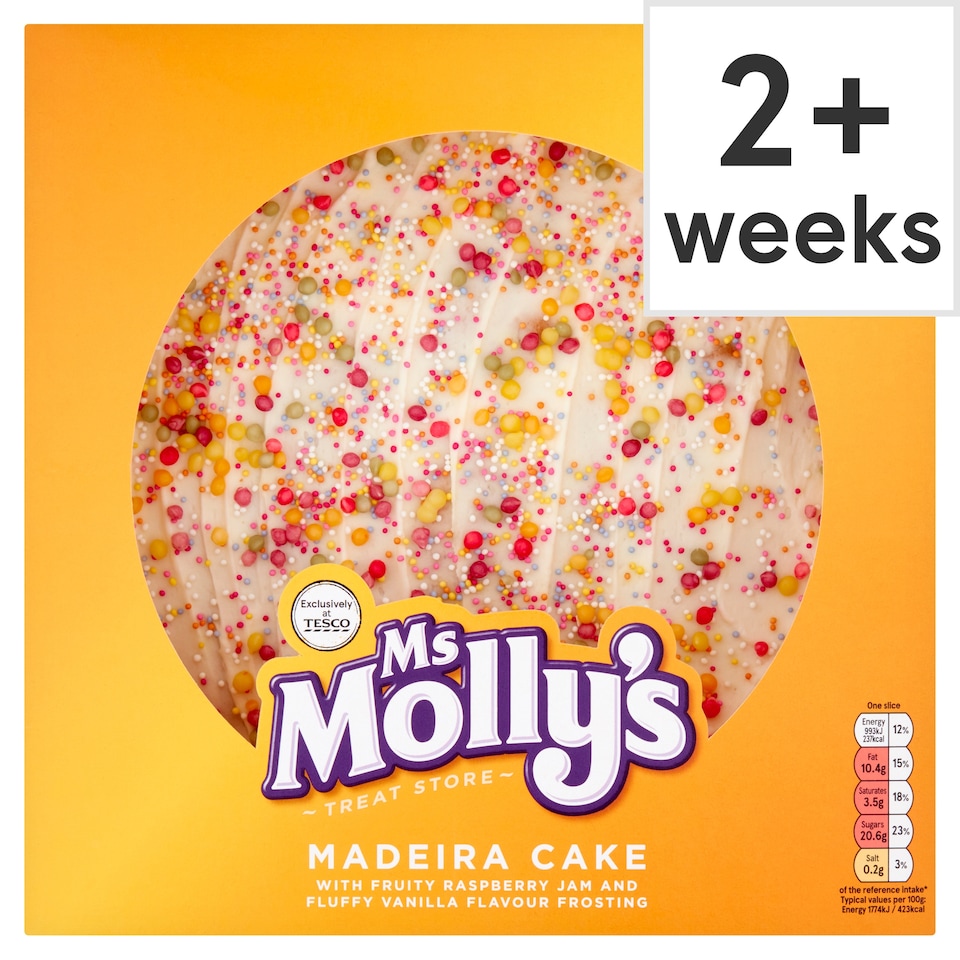 Ms Molly's Madeira Cake - Raspberry Jam and Vanilla Flavour