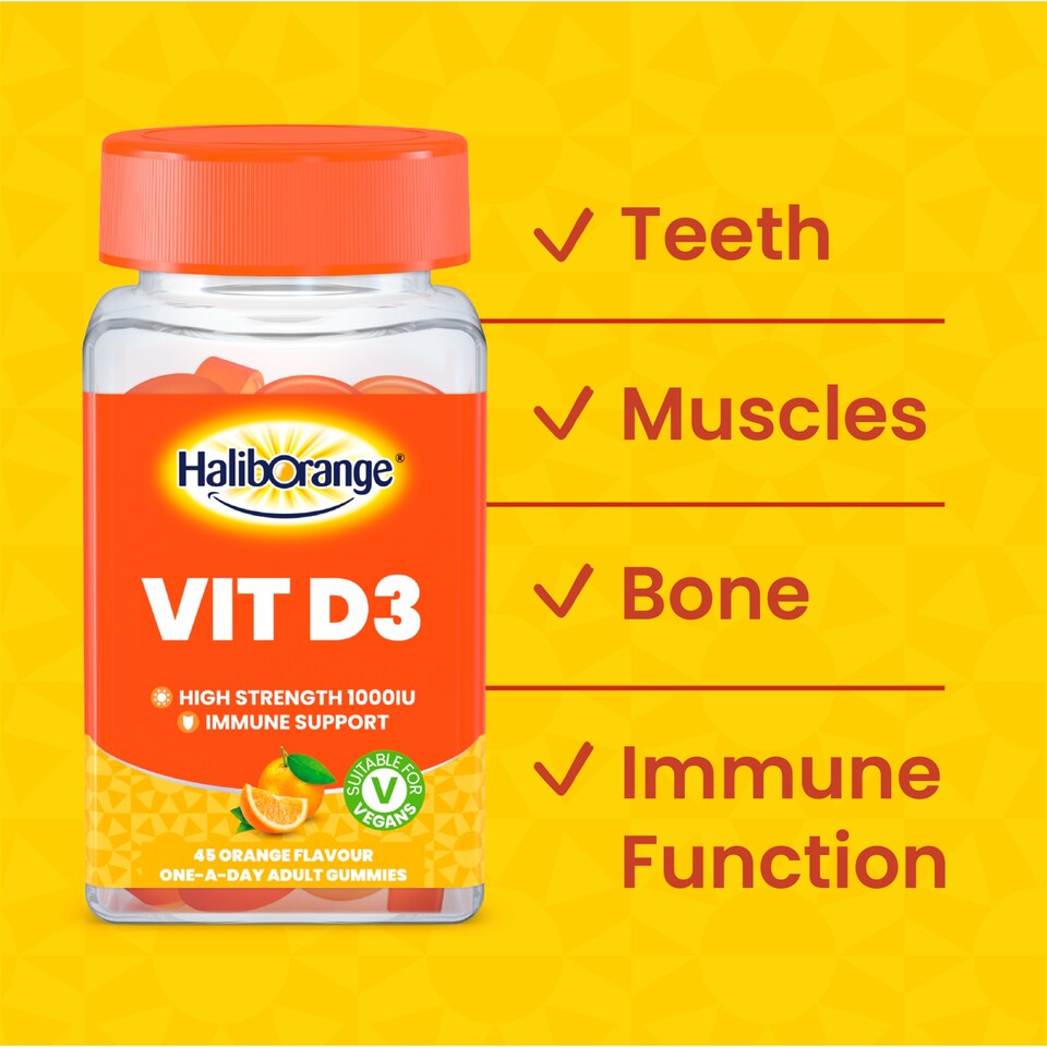 image 1 of Haliborange Vitamin D3 Adult Orange Flavoured Gummies 45s