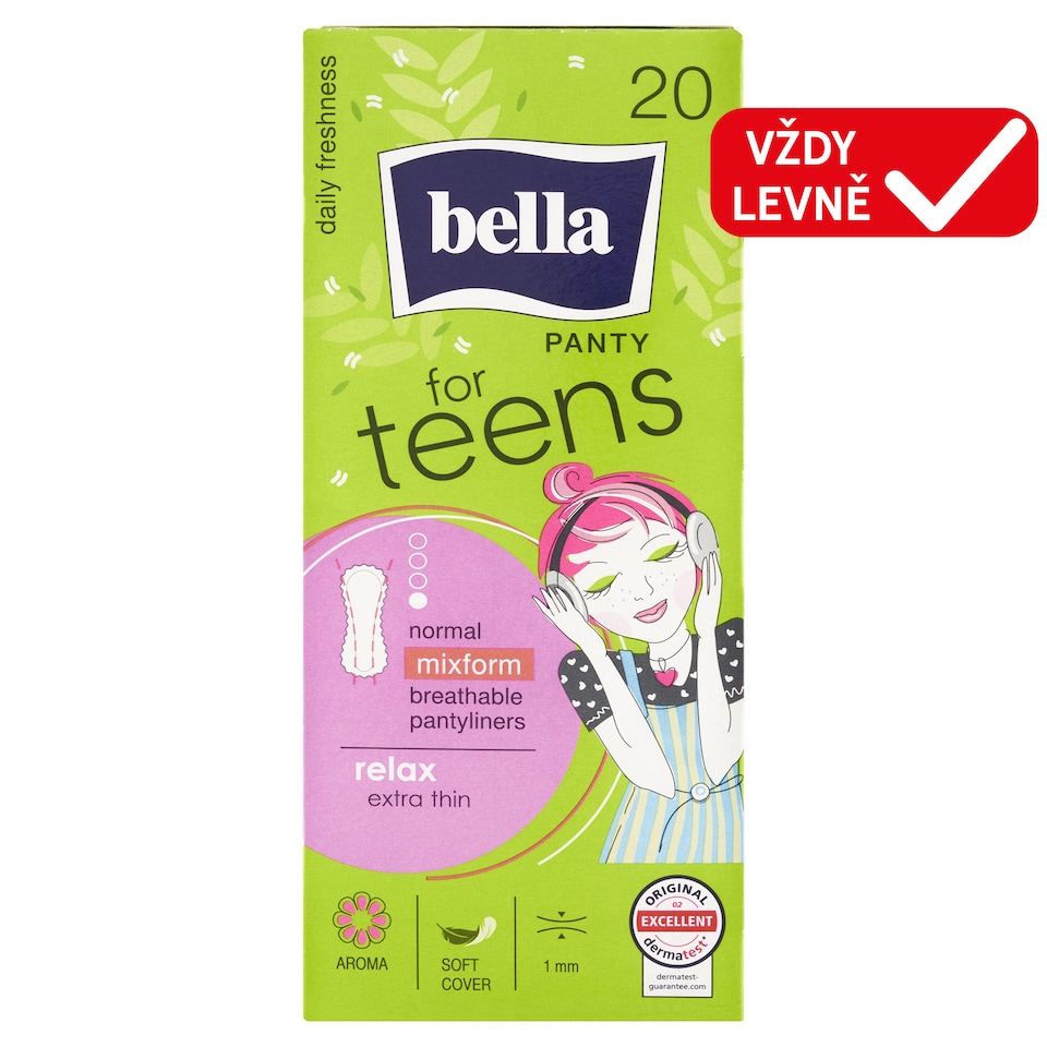 Bella For Teens Panty Relax Extra Thin Pantyliners 20 pcs