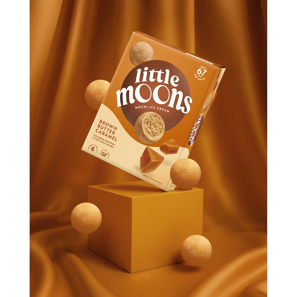 image 1 of Little Moons Brown Butter Caramel Mochi Ice Cream Bites 6 x 30g