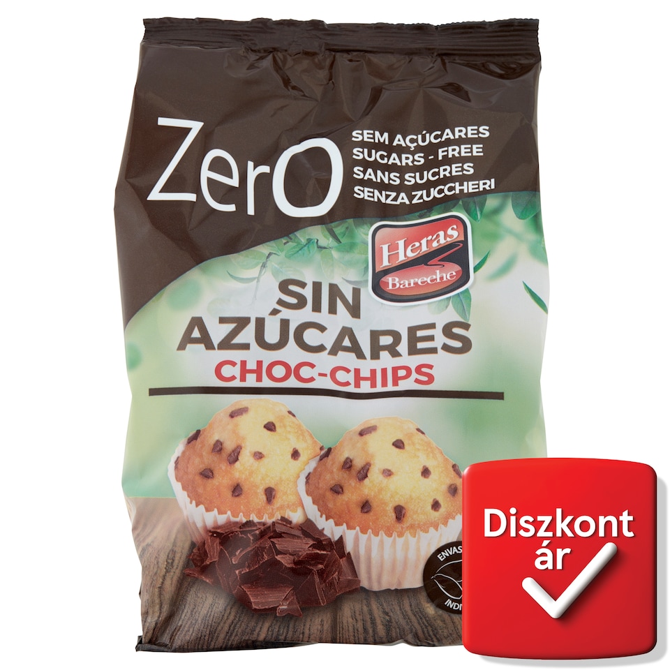 Heras Bareche mini muffin csokidarabos hozzáadott cukor nélkül, édesítőszerrel 7 x 32,14 g (225 g)  1. kép