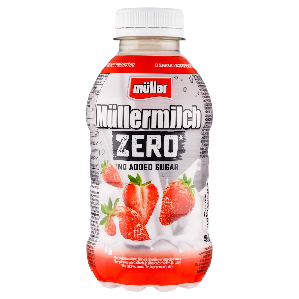 Obrázek 1 pro produkt Müller Müllermilch Zero mléčný nápoj s jahodovou příchutí 400g
