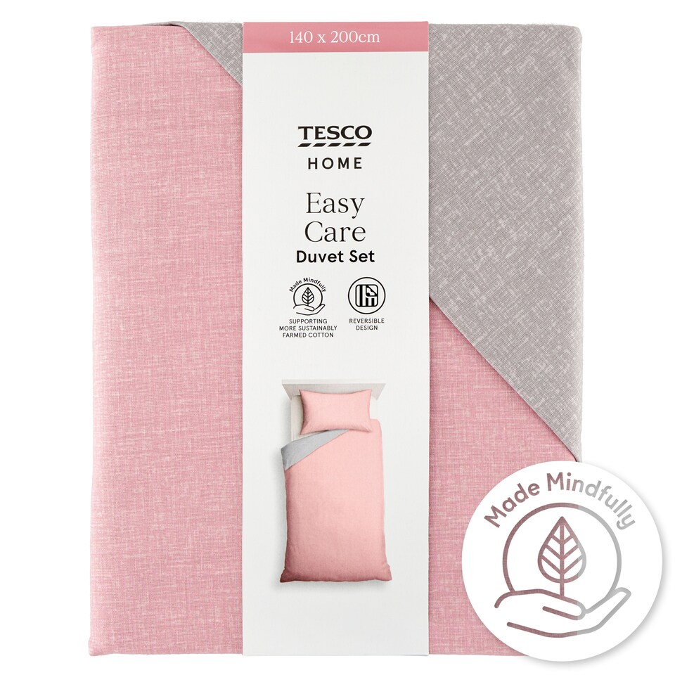 Tesco Home Reversible rózsaszín ágyneműhuzat garnitúra 140 x 200 cm