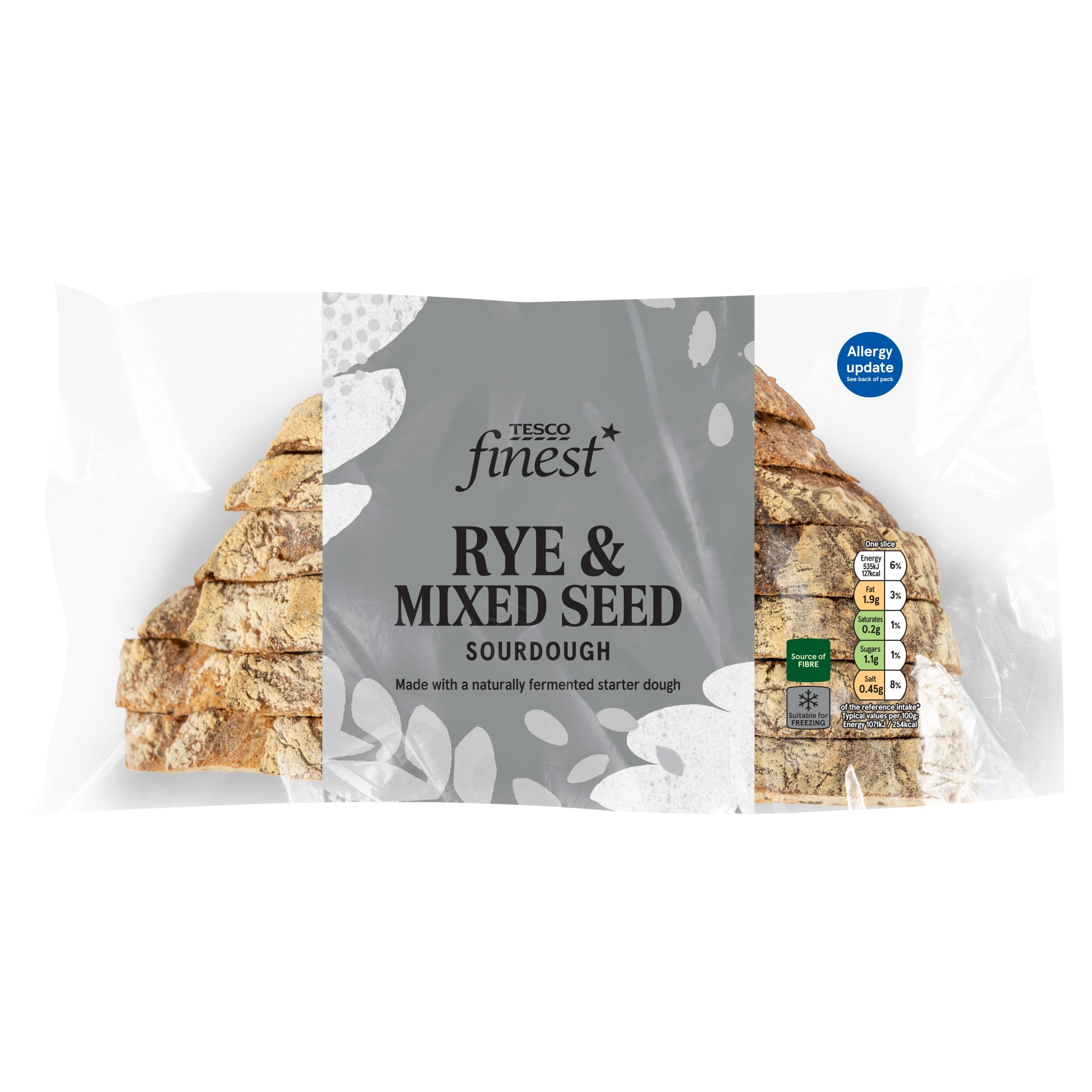 Tesco Finest Rye & Mixed Seed Sourdough loaf 400G