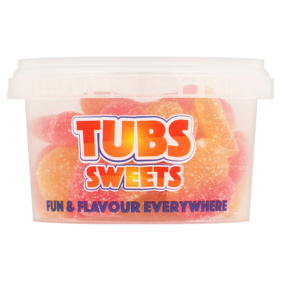 TUBS SWEETS FIZZY PEACH HEARTS 150G