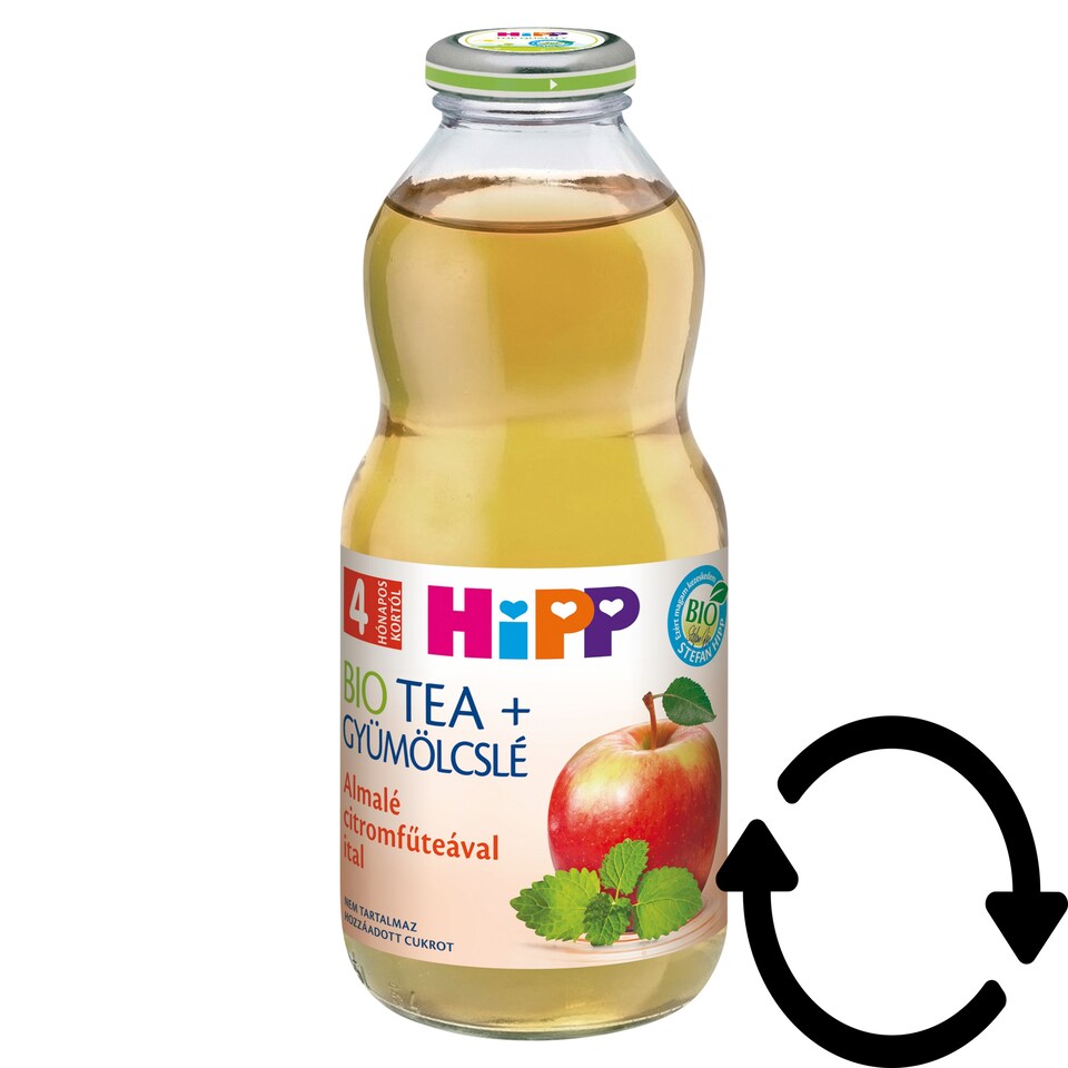 HiPP Bio Tea + Gyümölcslé almalé ital citromfűteával 4 hónapos kortól 0,5 l