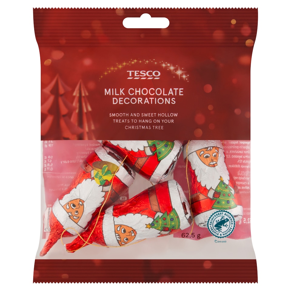 Tesco Vánoční dekorace mléčná čokoláda 63g