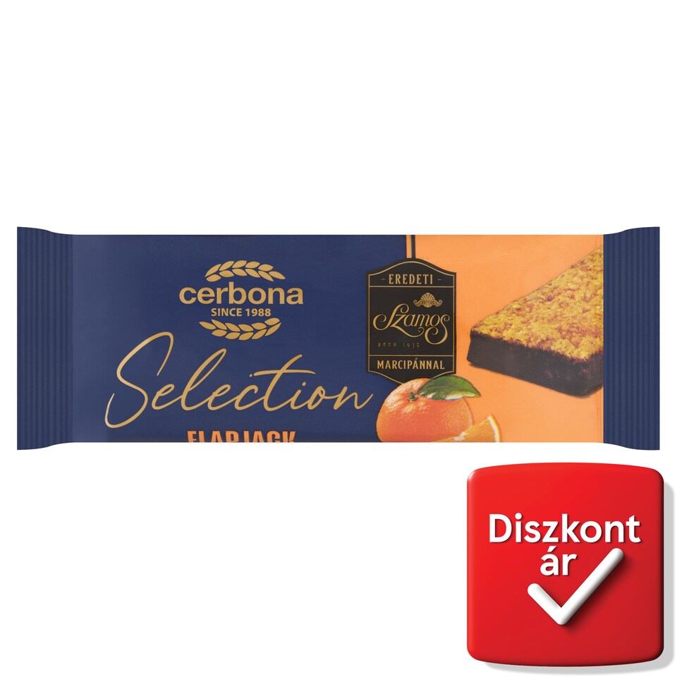 Cerbona Selection Flapjack zabszelet narancsos marcipánnal, kakaós bevonó talppal 40 g