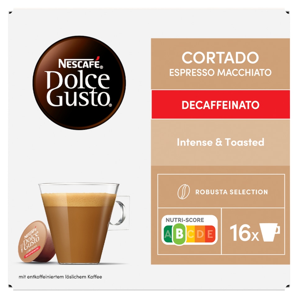 NESCAFÉ Dolce Gusto Cortado Espresso Macchiato koffeinmentes tejes kávékapszula cukorral 16 x 6,2 g  1. kép