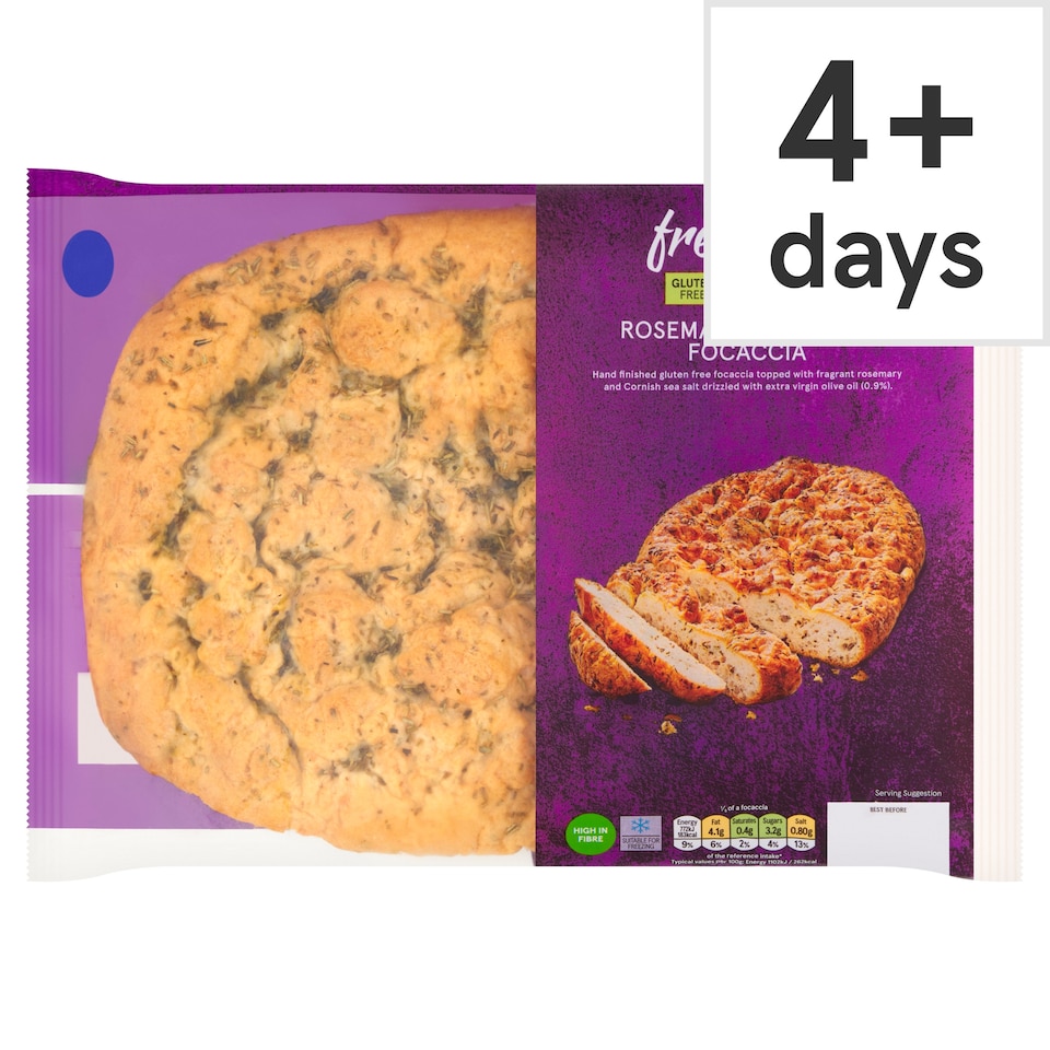 Tesco Free From Rosemary & Sea Salt Focaccia 350g