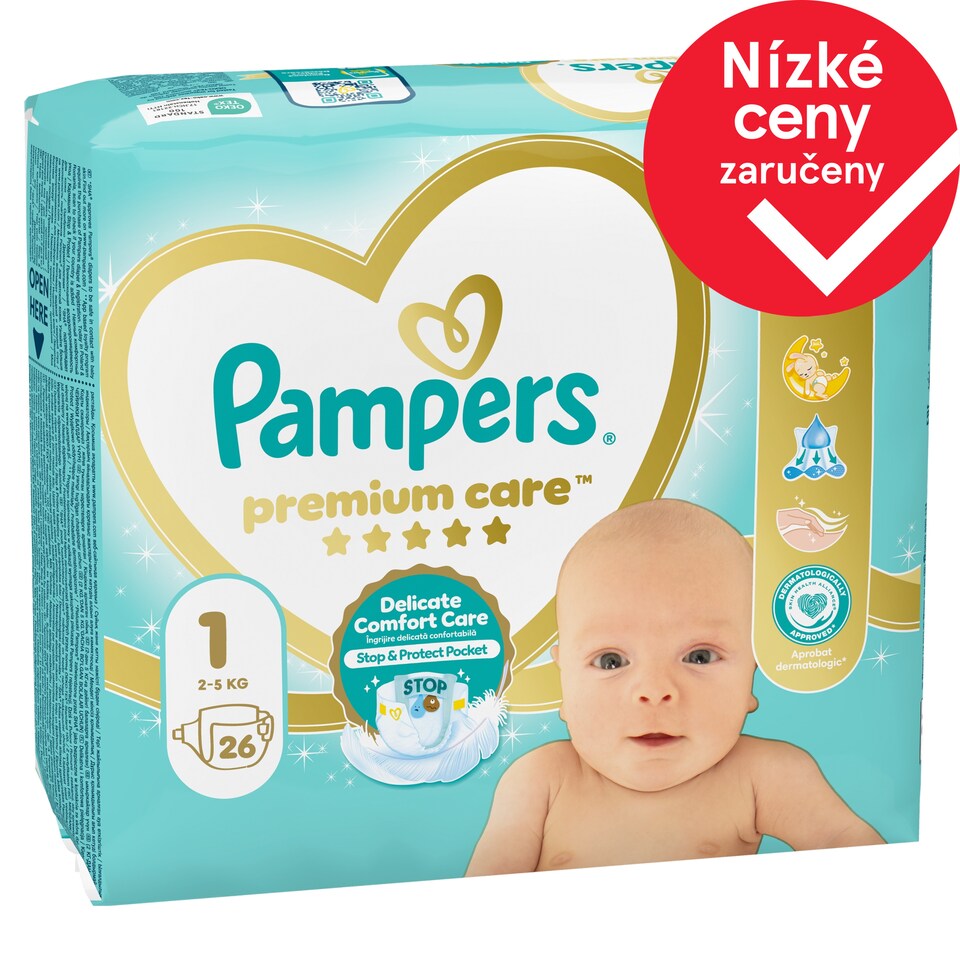 image 1 of Pampers Premium Care Size 1, 26 Nappies, 2kg-5kg