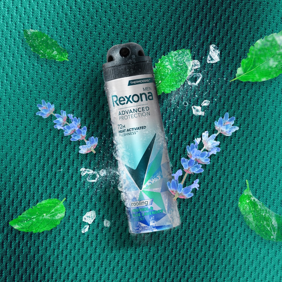 Obrázek 1 pro produkt Rexona Men Thermocool Menthol & Blue Lavender antiperspirant sprej 150ml