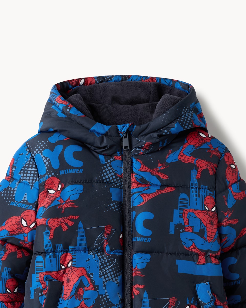 image 1 of Marvel Spider-Man Puffer Jacket in Navy
