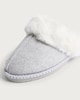 image 3 of F&F Faux Fur Lined Mule Slippers in Grey