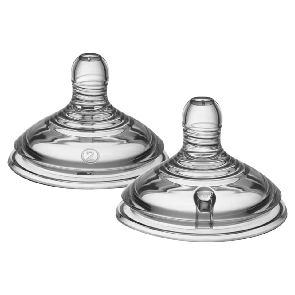 image 1 of Tommee Tippee Natural Start Baby Bottle Teats Medium Flow 3m+ 2 Pack