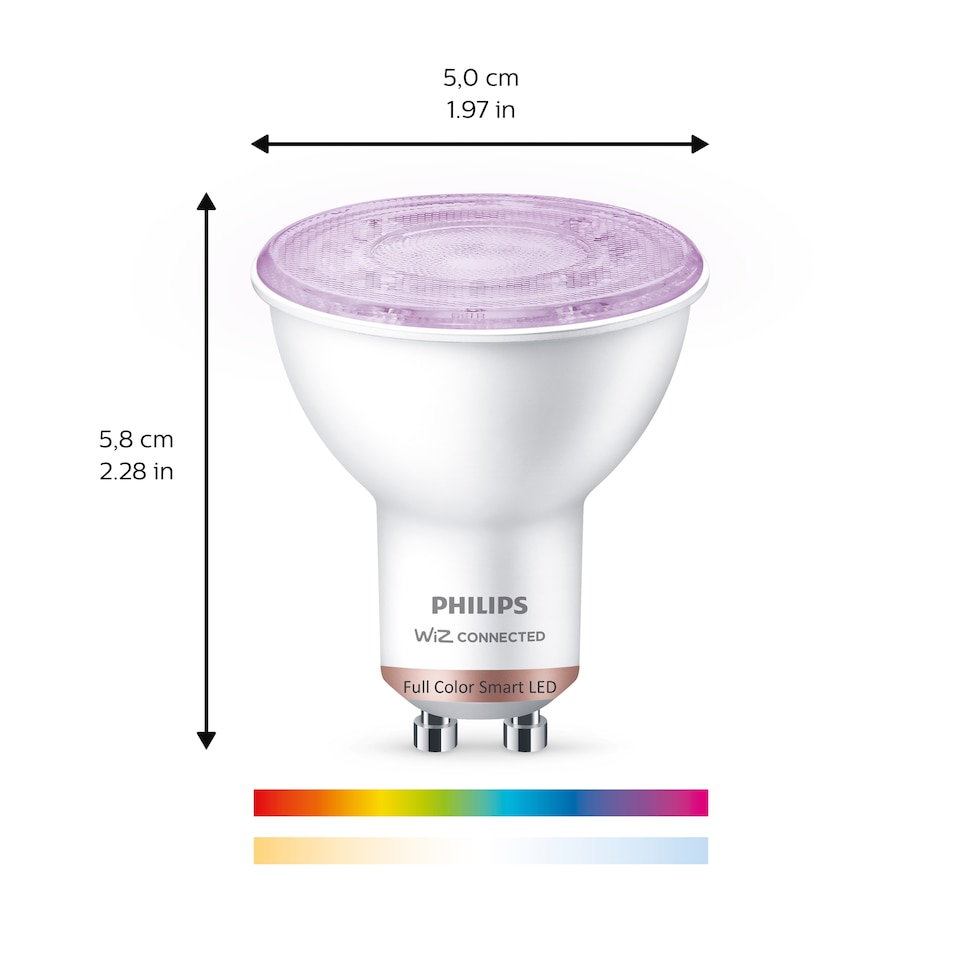 image 1 of Philips Smart Led Full Colour Gu10 50W Twin Pack
