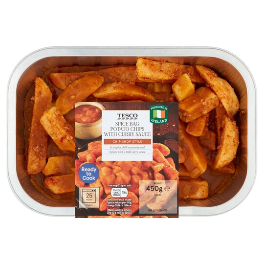 Tesco Spice Bag Potato Chips With Curry Sauce 450G Tesco Groceries
