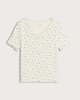 image 4 of F&F Girls Cotton Rich Floral Print V Neck T-Shirt in White