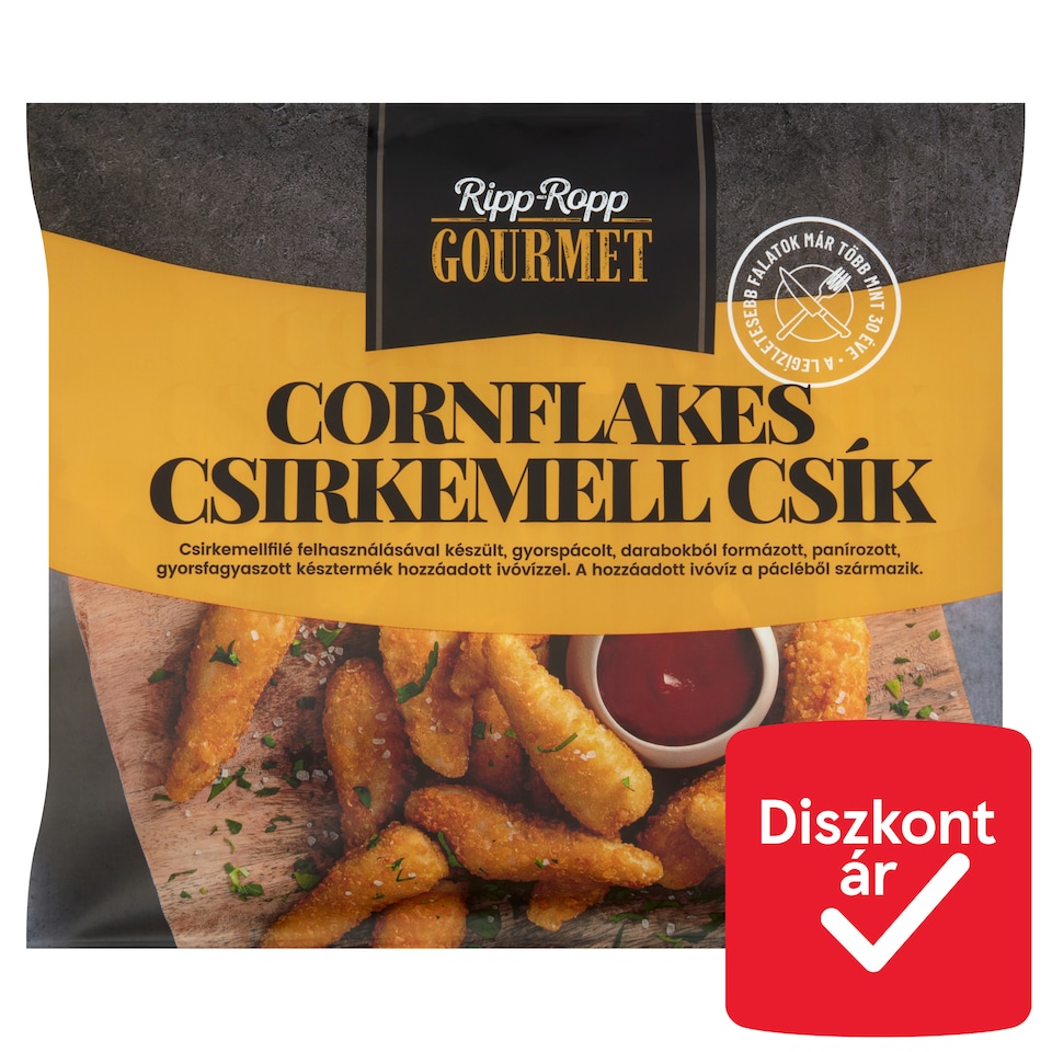 Ripp-Ropp Gourmet gyorsfagyaszott cornflakes csirkemell csík 500 g