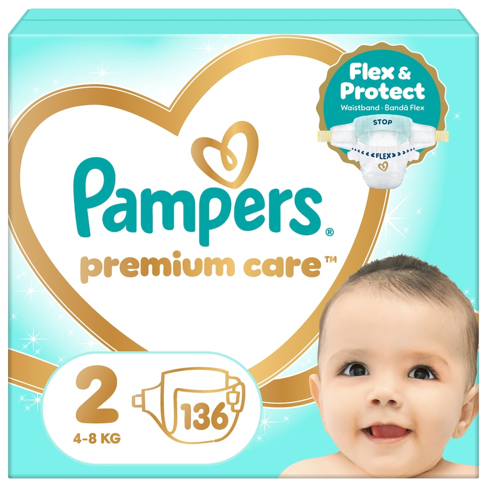 image 1 of Pampers Premium Care Size 2, 136 Nappies, 4kg-8kg