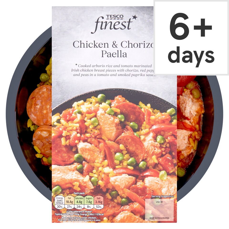 Tesco Finest Chicken And Chorizo Paella 475G