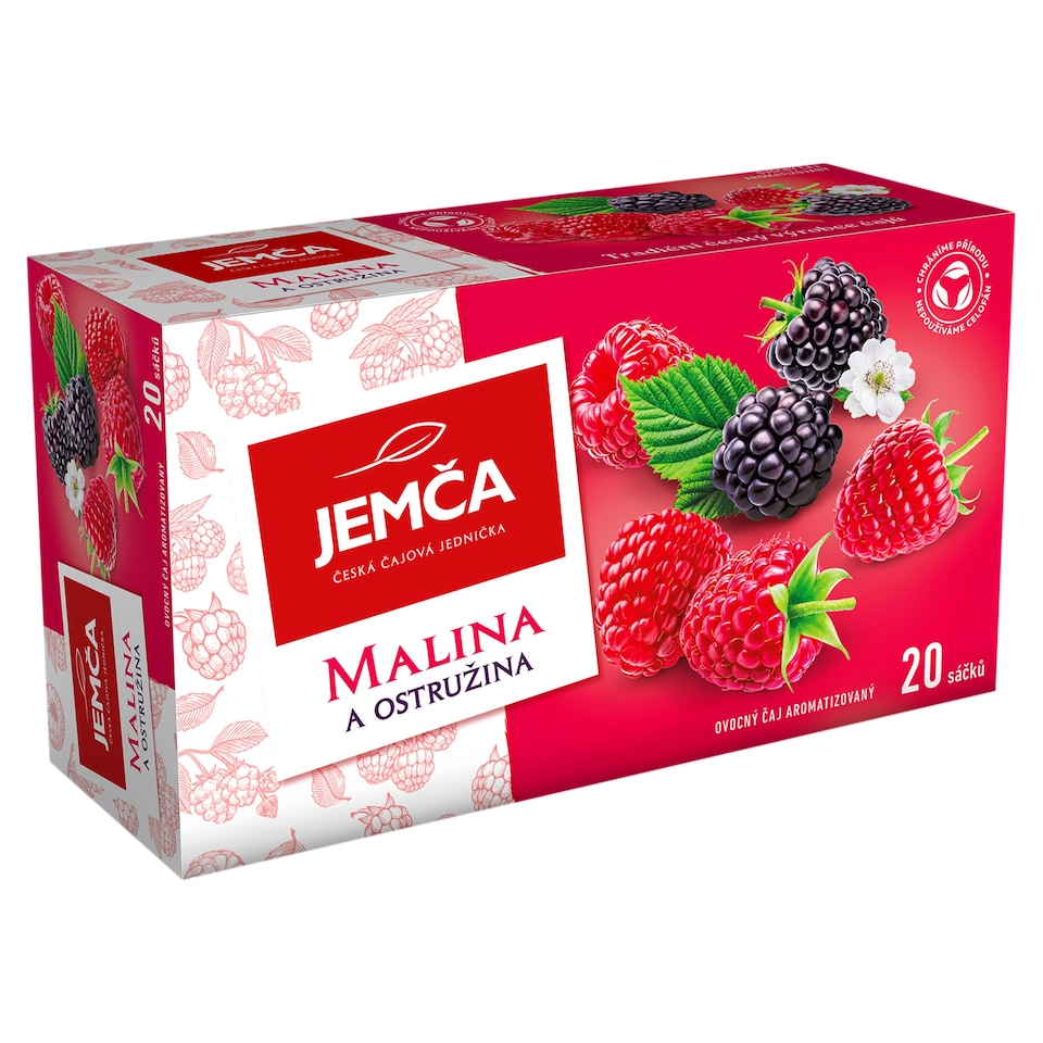 Jemča Malina a ostružina ovocný čaj aromatizovaný 20 x 1,75g (35g)