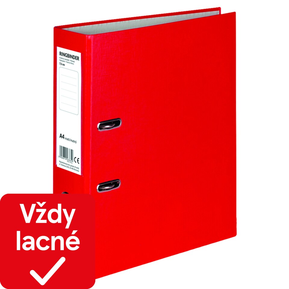 Krúžkový zakladač A4 červený