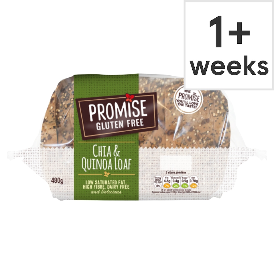 Promise Gluten Free Chia & Quinoa Sliced Bread Loaf 480g
