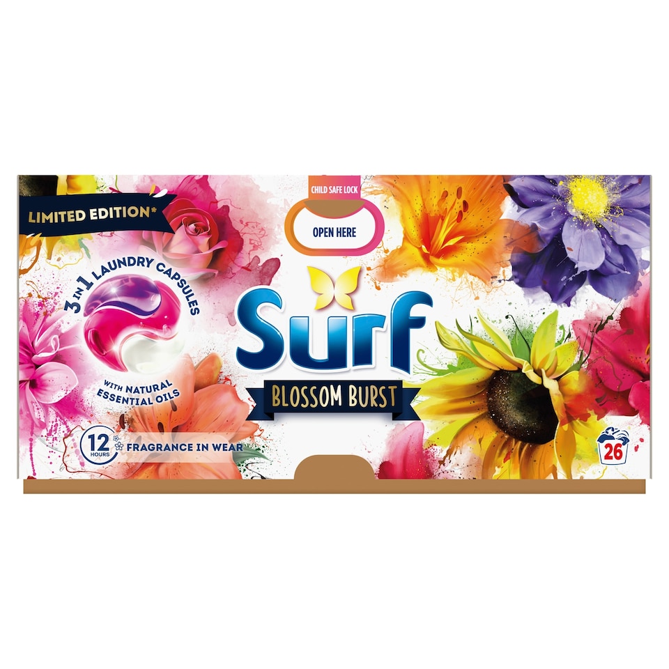 image 1 of Surf 3 in 1 Blossom Burst Laundry Capsules 26 Washes 449g