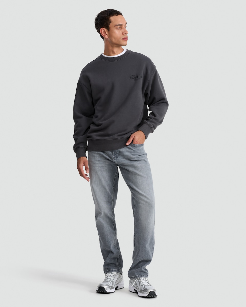 image 1 of F&F Pure Cotton Recreation Athl Dept Sweatshirt in Grey