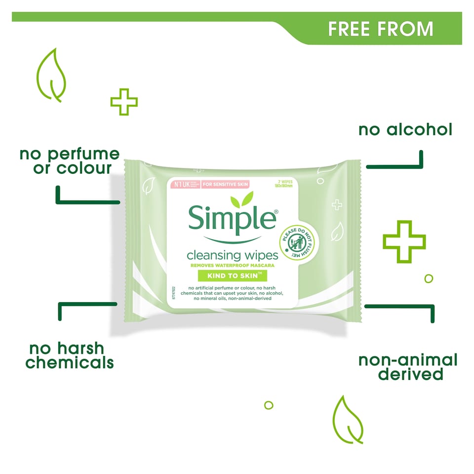 image 1 of Simple Kind To Skin Cleansing Face Wipes 7 Pack