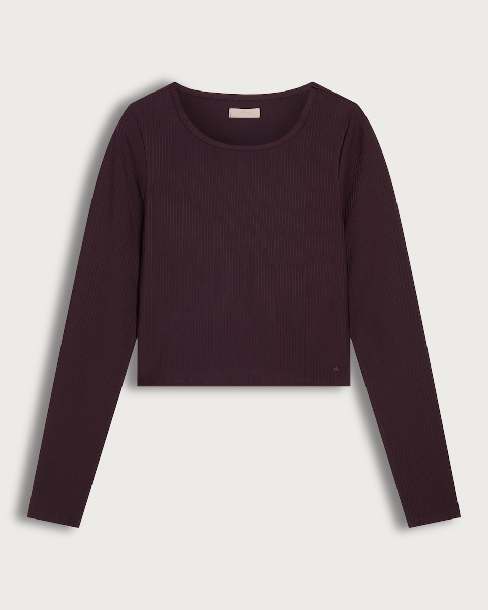 image 1 of Rise by Zara McDermott Ribbed Long Sleeved Pyjama Top in Purple