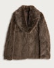 image 4 of F&F Faux Fur Shawl Collar Coat in Neutral