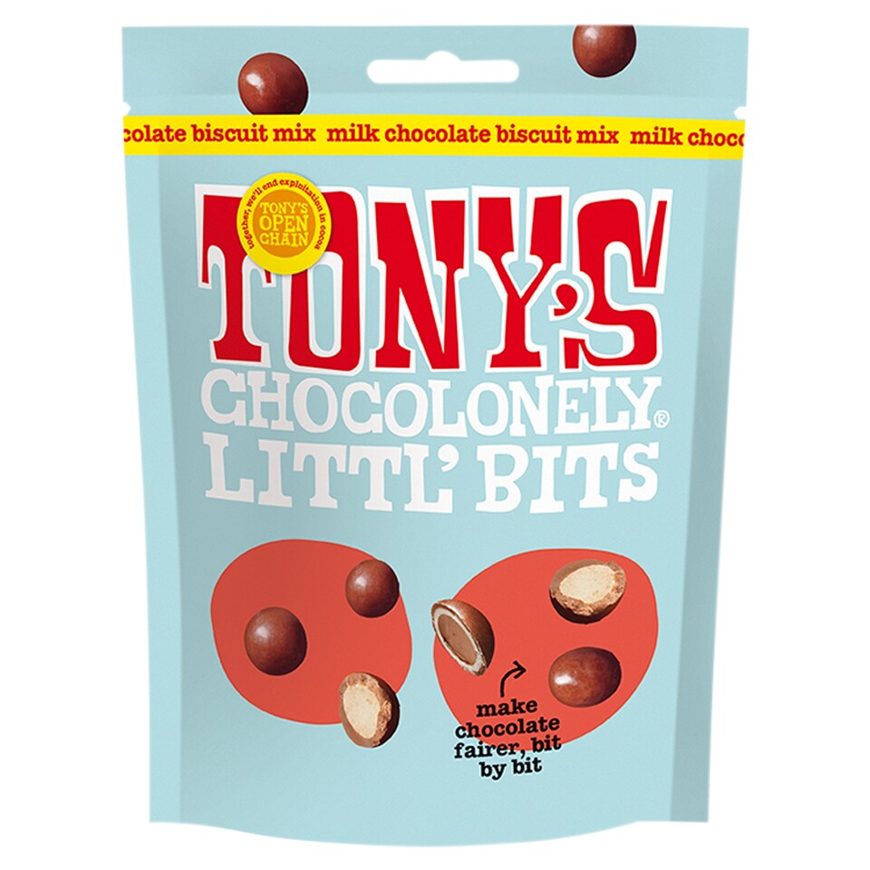 Tony's Chocolonely Littl' Bits Milk Chocolate Biscuit Mix 100g