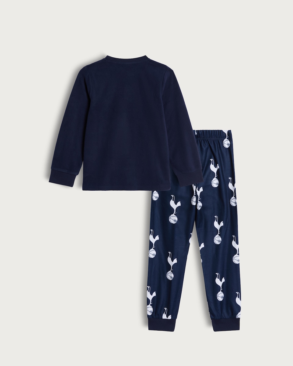 image 1 of Tottenham Hotspur Print Minky Fleece Pyjamas in Navy