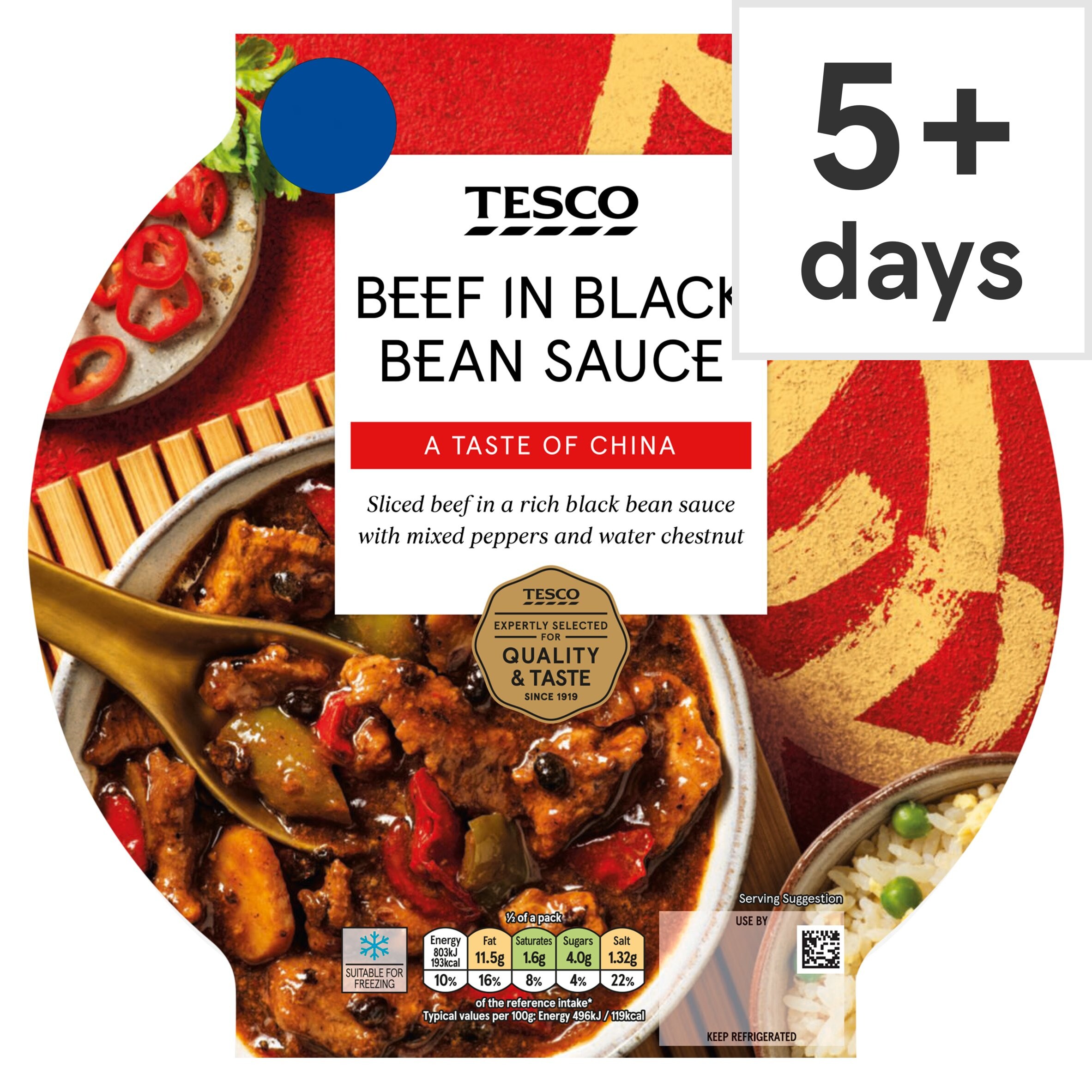 Calories in Tesco Beef In Black Bean Sauce Chumster
