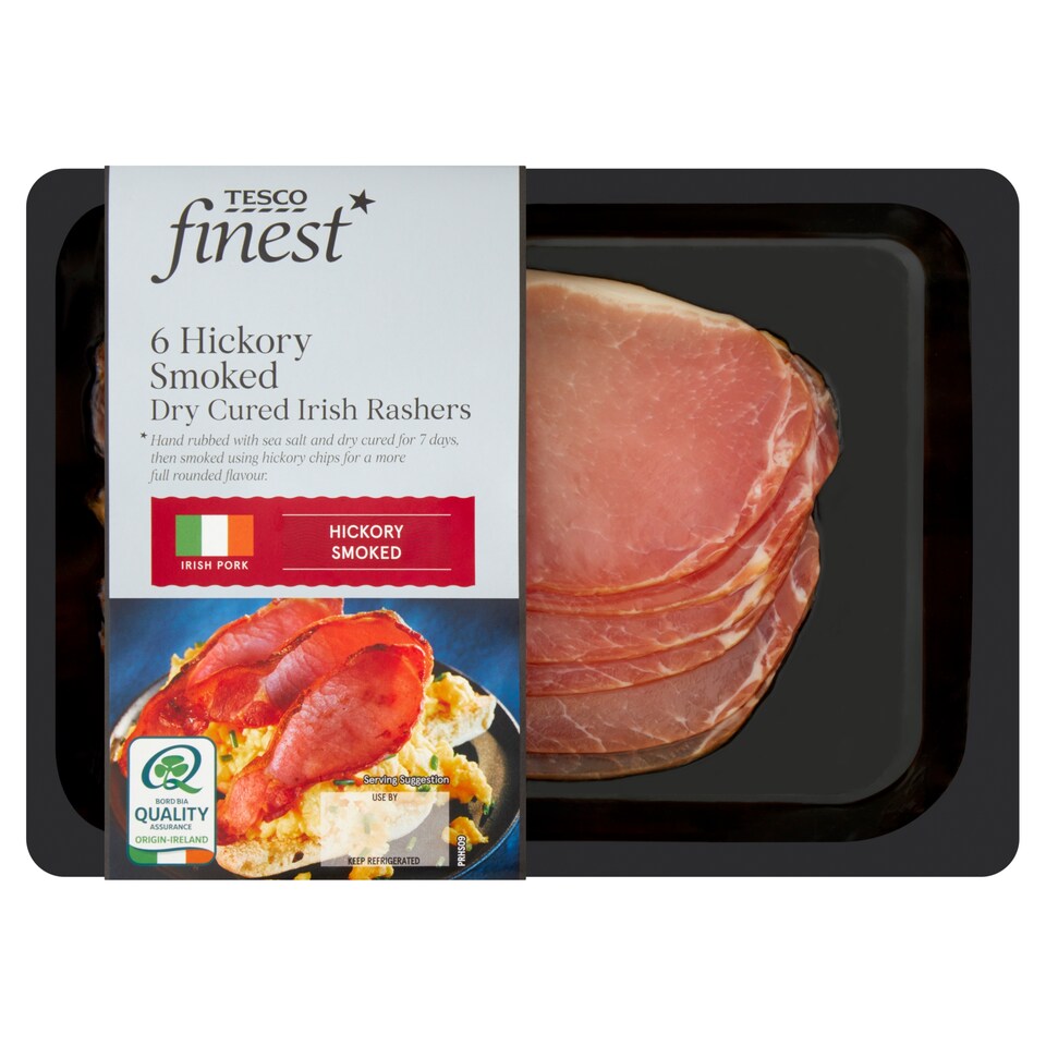 Tesco Finest Irish Hickory Smoked Dry Cured Rasher240g
