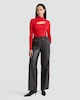 image 1 of F&F Knitted Cut Out Detail Jumper in Red
