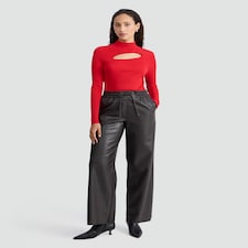 F&F Knitted Cut Out Detail Jumper in Red