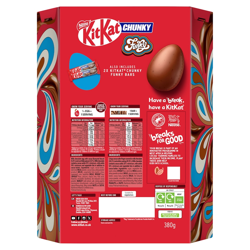 image 1 of Kit Kat Funky Chunky Incredible Chocolate Easter Egg 380g