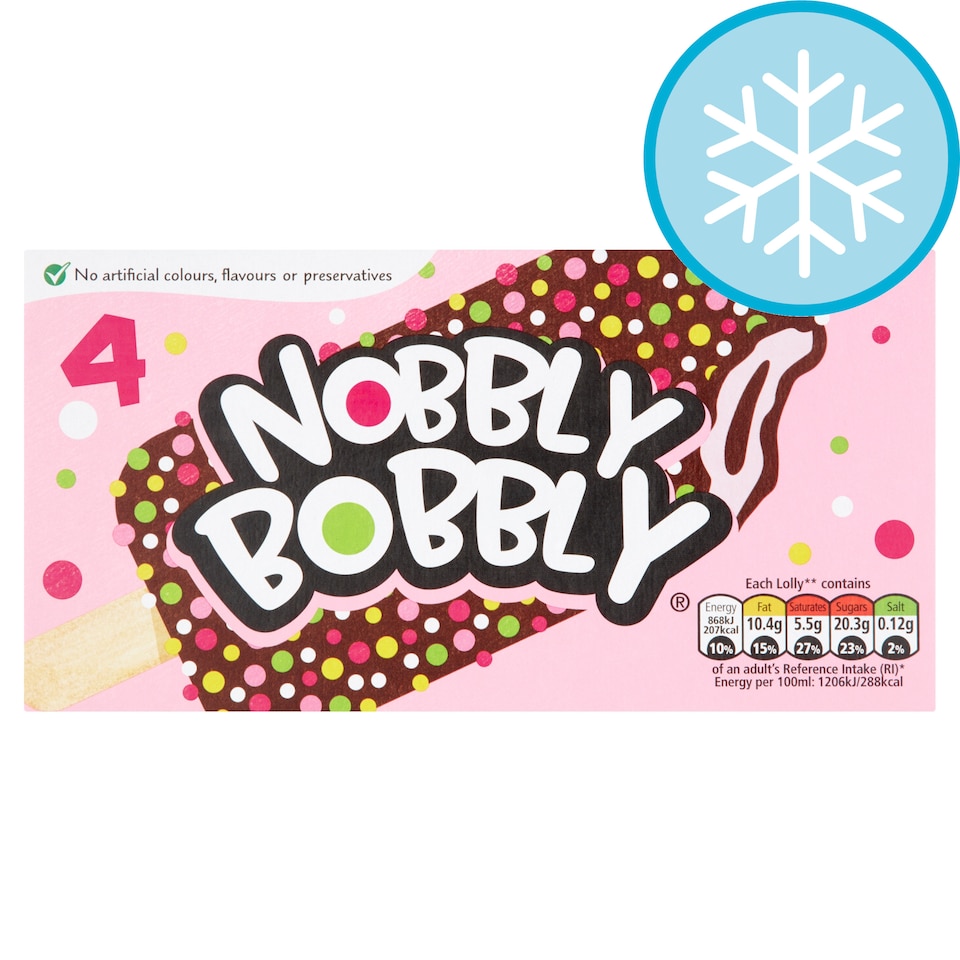 Nestle Nobbly Bobbly Ice Lollies 4 X 70Ml