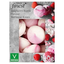 Tesco Finest Raspberry Ripple Flavour Meringue Kisses 100g