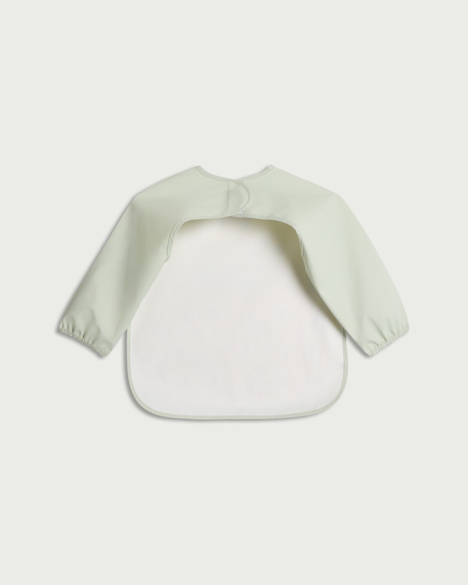 image 1 of F&F Baby Printed Long Sleeved Bib in White