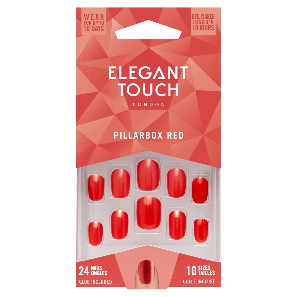 Elegant Touch London Nails - Pillarbox Red 24 Pack
